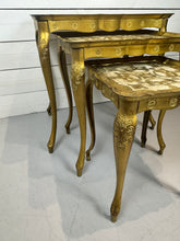 Load image into Gallery viewer, Vintage 1950s Florentine Gold Nesting Tables - Set of Three
