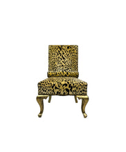 Load image into Gallery viewer, Vintage Hollywood Regency Cheetah Print Accent Chair with Gold Gilded Legs
