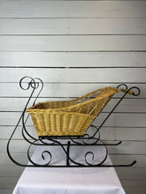 Load image into Gallery viewer, Vintage Wicker Rattan Basket Santa Sleigh
