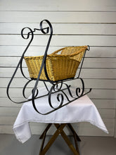 Load image into Gallery viewer, Vintage Wicker Rattan Basket Santa Sleigh
