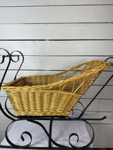 Load image into Gallery viewer, Vintage Wicker Rattan Basket Santa Sleigh
