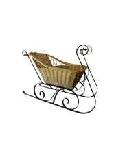 Load image into Gallery viewer, Vintage Wicker Rattan Basket Santa Sleigh
