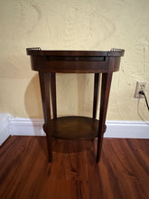 Load image into Gallery viewer, Regency Style Veneer &amp; Wood Oval Marquetry Side Table
