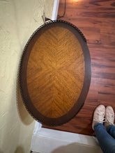 Load image into Gallery viewer, Regency Style Veneer &amp; Wood Oval Marquetry Side Table
