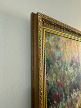 Load image into Gallery viewer, Large Vintage Painting &quot;Woman in the Garden&quot; Signed J. Garoutte Framed, Oil on Canvas
