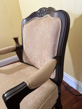 Load image into Gallery viewer, Antique Louis XV Style Carved Walnut Upholstered Accent Chair
