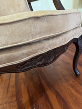 Load image into Gallery viewer, Antique Louis XV Style Carved Walnut Upholstered Accent Chair
