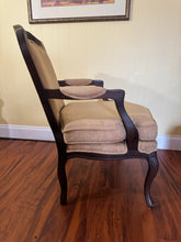 Load image into Gallery viewer, Antique Louis XV Style Carved Walnut Upholstered Accent Chair
