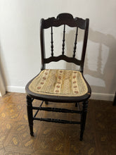 Load image into Gallery viewer, Antique Spindle Back Upholstered Chairs - sold as a set
