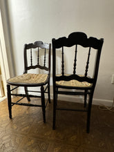 Load image into Gallery viewer, Antique Spindle Back Upholstered Chairs - sold as a set
