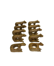 Load image into Gallery viewer, Vintage Hand Carved Wood Cheetah Print Napkin Rings - Set of 10
