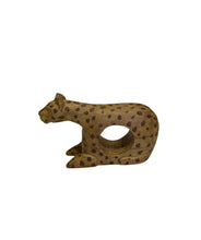 Load image into Gallery viewer, Vintage Hand Carved Wood Cheetah Print Napkin Rings - Set of 10
