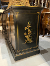 Load image into Gallery viewer, Drexel Et Cetera Collection Black Lacquer Chinoiserie Buffet Server with Flip Top
