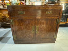 Load image into Gallery viewer, Vintage 1970s Campaign Style Server Bar Cabinet by Dixie Furniture
