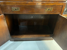 Load image into Gallery viewer, Vintage 1970s Campaign Style Server Bar Cabinet by Dixie Furniture
