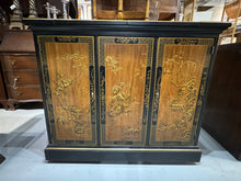 Load image into Gallery viewer, Drexel Et Cetera Collection Black Lacquer Chinoiserie Buffet Server with Flip Top
