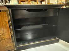 Load image into Gallery viewer, Drexel Et Cetera Collection Black Lacquer Chinoiserie Buffet Server with Flip Top
