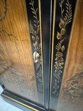 Load image into Gallery viewer, Drexel Et Cetera Collection Black Lacquer Chinoiserie Buffet Server with Flip Top
