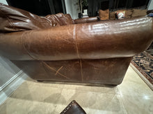 Load image into Gallery viewer, Restoration Hardware Lancaster Luxe Deep Three Seat Cushion Sofa in Cocoa Leather
