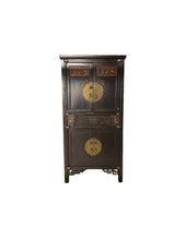 Load image into Gallery viewer, Authentic Antique Chinese Carved Armoire with Brass Hardware
