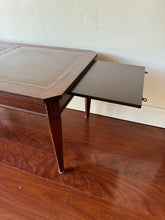 Load image into Gallery viewer, Vintage Regency Style Leather Top Expandable Table
