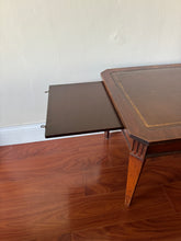 Load image into Gallery viewer, Vintage Regency Style Leather Top Expandable Table
