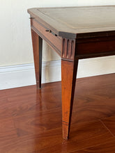 Load image into Gallery viewer, Vintage Regency Style Leather Top Expandable Table
