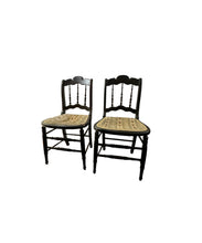 Load image into Gallery viewer, Antique Spindle Back Upholstered Chairs - sold as a set
