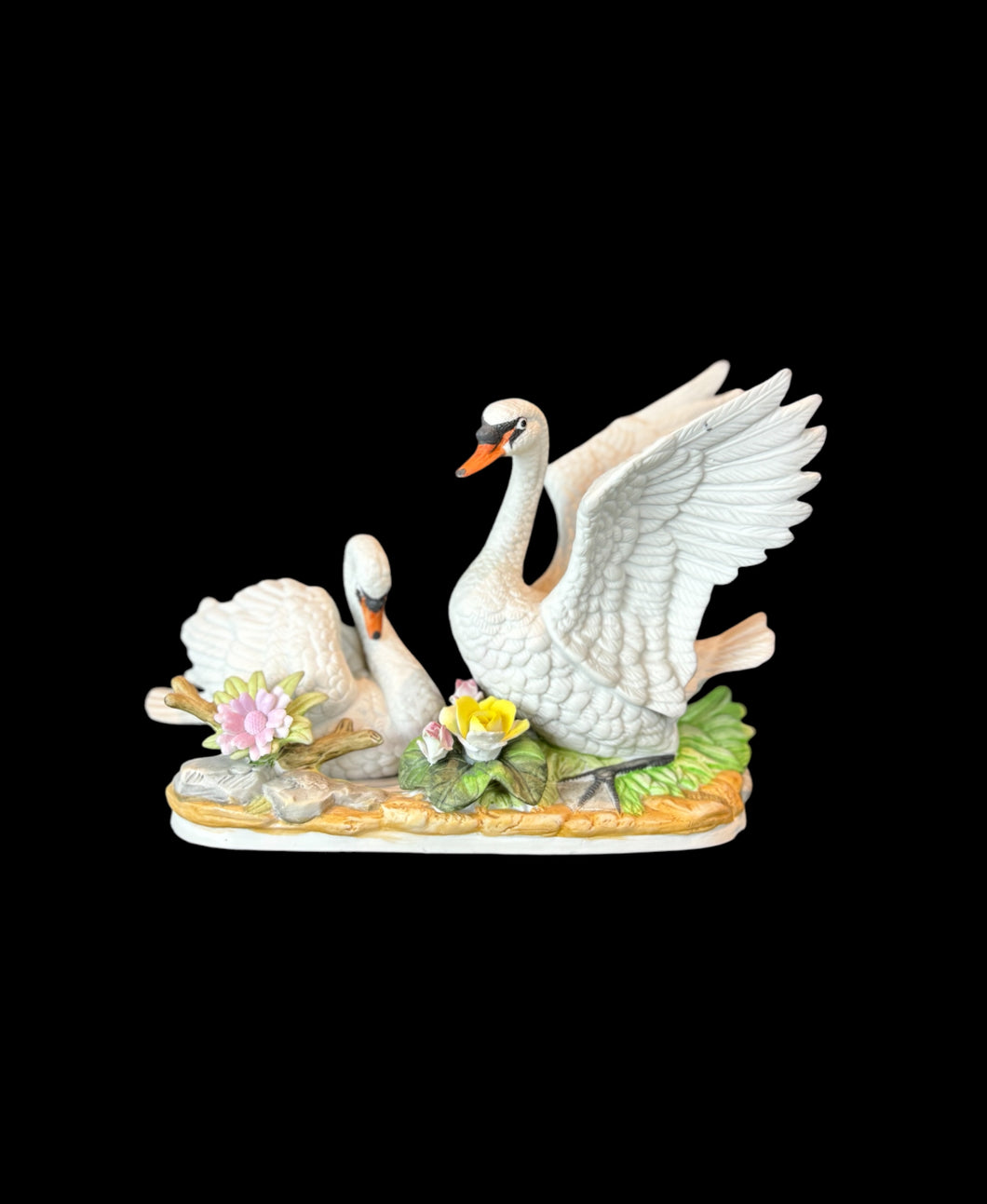 Vintage Capodimonte Nuova by Filli Savastano Double Doves with Flowers Figurine