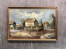 Load image into Gallery viewer, Vintage Old Rural Village Signed by Melton - original oil on canvas
