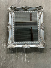 Load image into Gallery viewer, Ornate Silver Mirror - Medium Sized, Can be customized, Hangs horizontally or vertically
