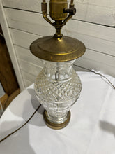 Load image into Gallery viewer, Waterford Crystal &amp; Polished Brass Table Lamp in the Hollywood Regency Style - without shade
