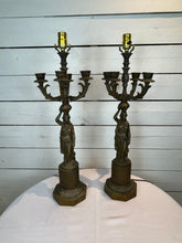 Load image into Gallery viewer, Empire Style Bronze Egyptian Figural Table/Desk/Accent Lamp
