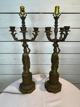 Load image into Gallery viewer, Empire Style Bronze Egyptian Figural Table/Desk/Accent Lamp
