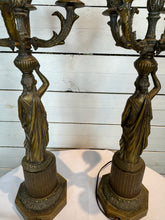 Load image into Gallery viewer, Empire Style Bronze Egyptian Figural Table/Desk/Accent Lamp
