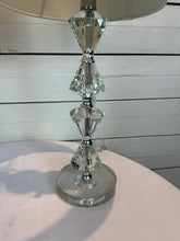 Load image into Gallery viewer, Glass Diamond Shaped Lamps with Shades - Set of Two
