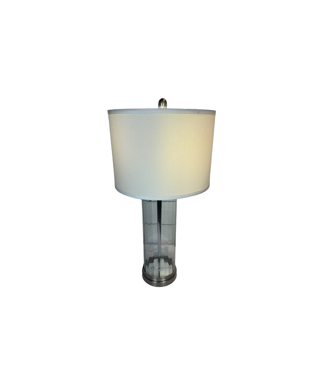 Clear Lamp Base with Drum Shade