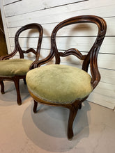 Load image into Gallery viewer, Antique Victorian Balloon Back Boudoir Side Chairs - Set of Two
