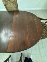 Load image into Gallery viewer, Victorian Carved Mahogany Clawfoot Extension Table with 6 Upholstered Chairs
