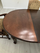 Load image into Gallery viewer, Victorian Carved Mahogany Clawfoot Extension Table with 6 Upholstered Chairs
