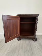 Load image into Gallery viewer, Victorian Carved Walnut Clawfoot Nightstand or Side Table
