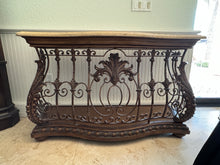 Load image into Gallery viewer, Pulaski Casa Cristina Collection Stone &amp; Wrought Iron Credenza Sideboard
