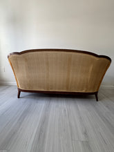 Load image into Gallery viewer, 19th Century Parlor Sofa with Velvety Damask Upholstery
