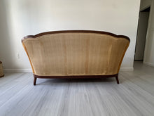 Load image into Gallery viewer, 19th Century Parlor Sofa with Velvety Damask Upholstery
