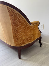 Load image into Gallery viewer, 19th Century Parlor Sofa with Velvety Damask Upholstery
