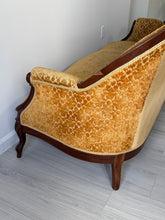 Load image into Gallery viewer, 19th Century Parlor Sofa with Velvety Damask Upholstery
