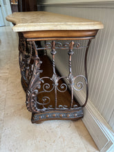 Load image into Gallery viewer, Pulaski Casa Cristina Collection Stone &amp; Wrought Iron Credenza Sideboard
