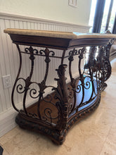 Load image into Gallery viewer, Pulaski Casa Cristina Collection Stone &amp; Wrought Iron Credenza Sideboard
