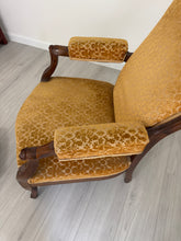 Load image into Gallery viewer, 19th Century Recliner with Velvety Damask Upholstery with Footstool
