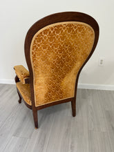 Load image into Gallery viewer, 19th Century Recliner with Velvety Damask Upholstery with Footstool
